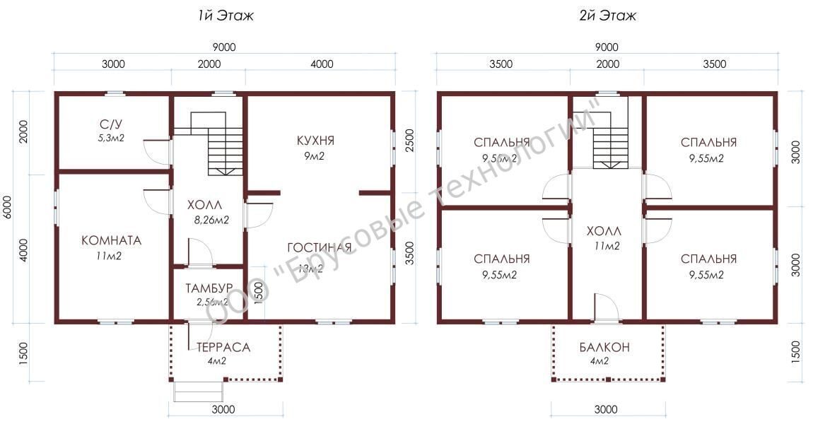 Izvorni projekti kuća 6x9 na dvije etaže