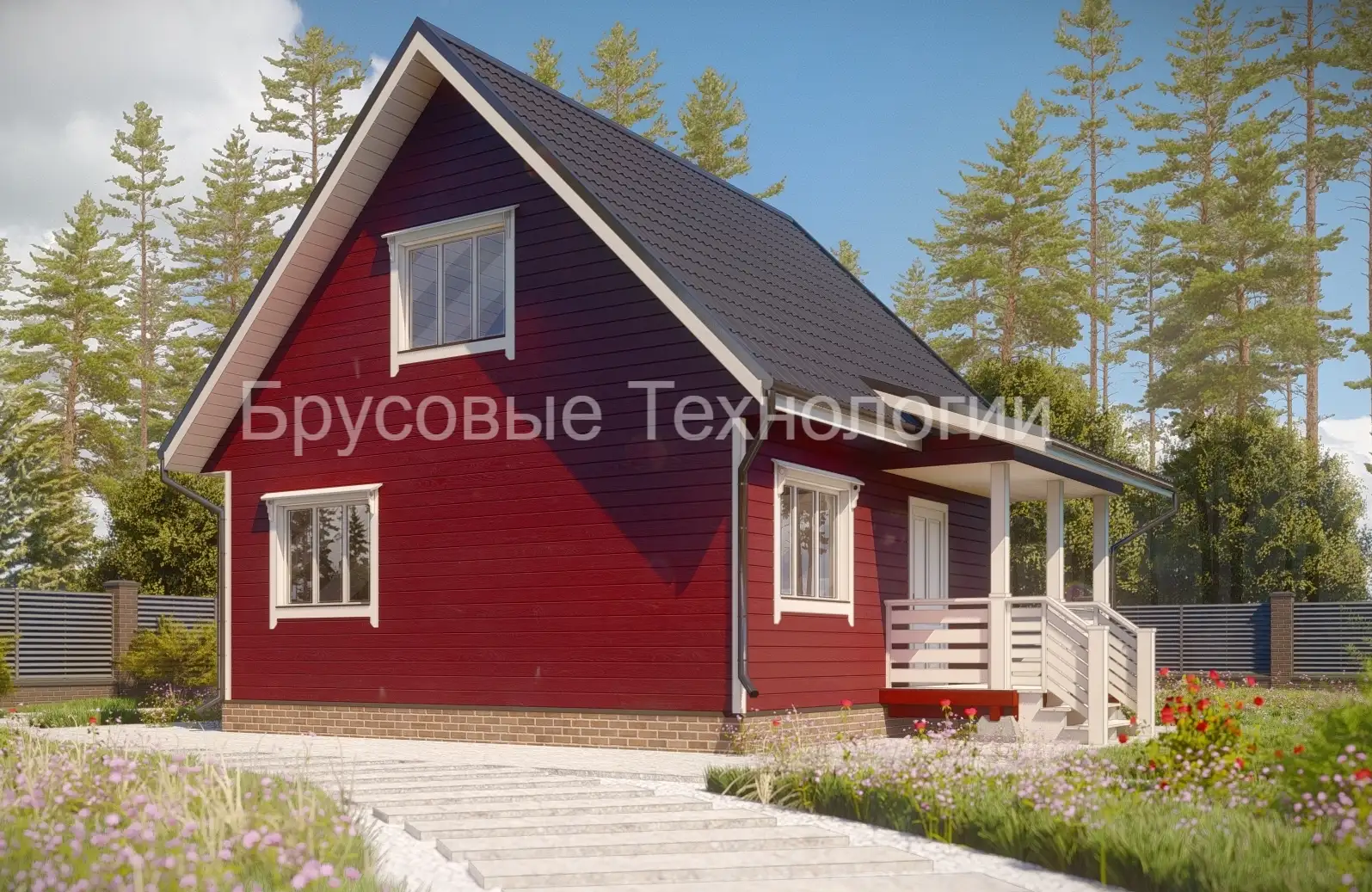 Дом из бруса «Комфорт» 7*7