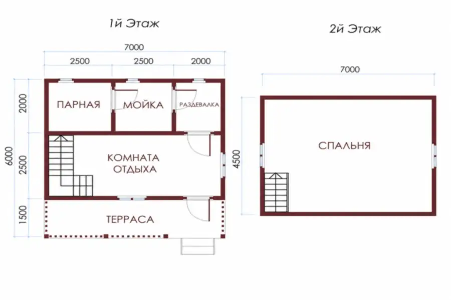 Баня из бруса «Жемчужина» 6*7