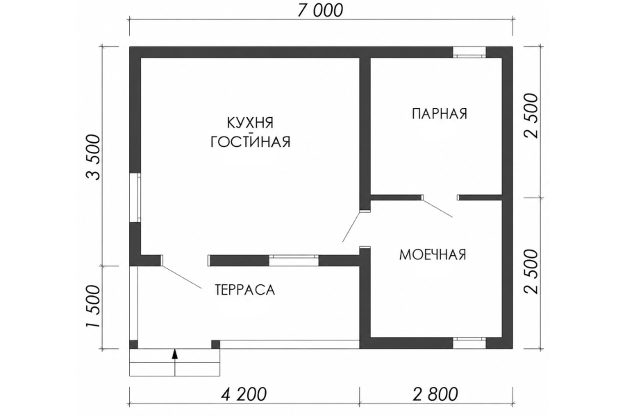 Баня из бруса «Ирис» 5*7