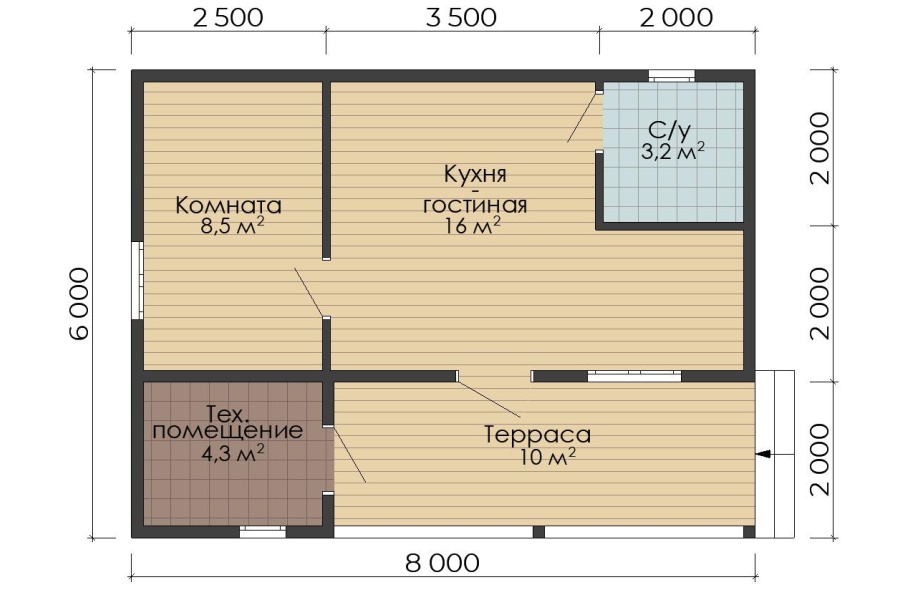 Каркасный дом «Свободный» 6*8